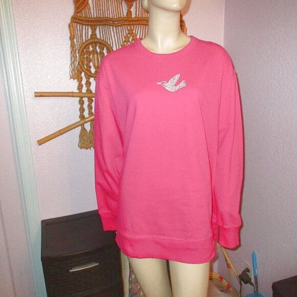 Fresh Produce Easy Sweatshirt Size S Soft Fleece Beaded Peace Dove Tunic NWT - Picture 1 of 10